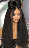 360 Full Lace Kinky Straight  Human Hair Wigs Transparent Lace