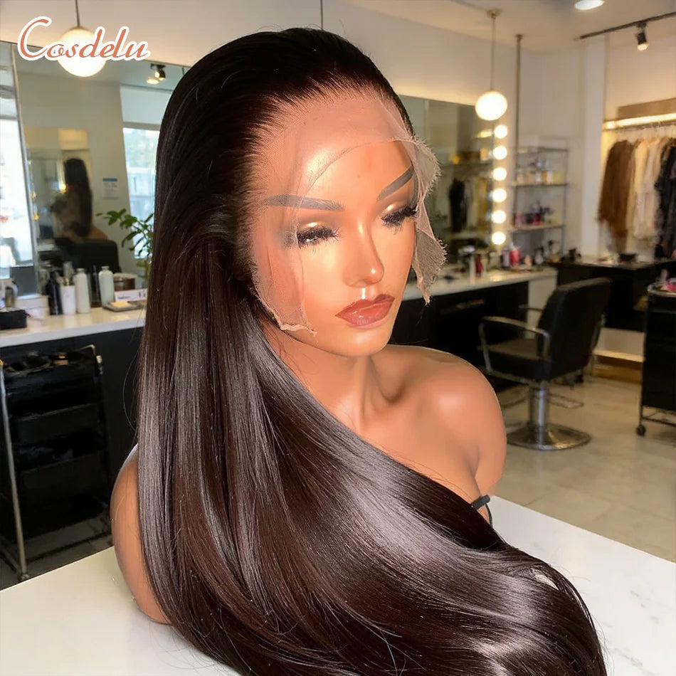 200 Density  13x6 HD Lace Frontal Wig  Transparent Lace Front Pre Plucked  Human Hair