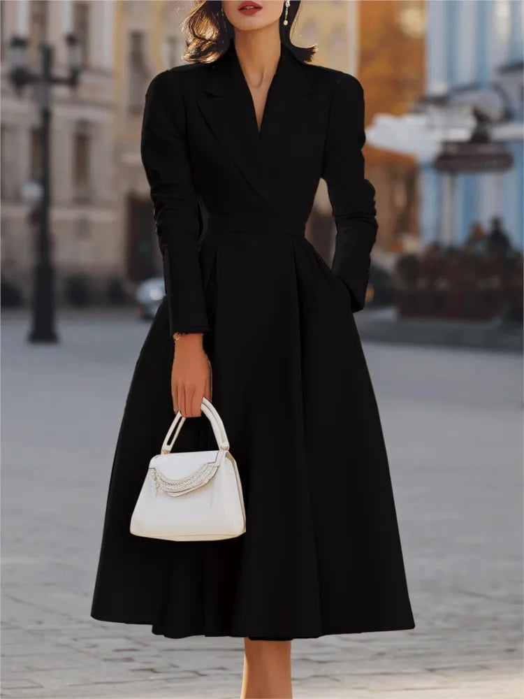 Robe longue blanche ,élegante (style blazer )